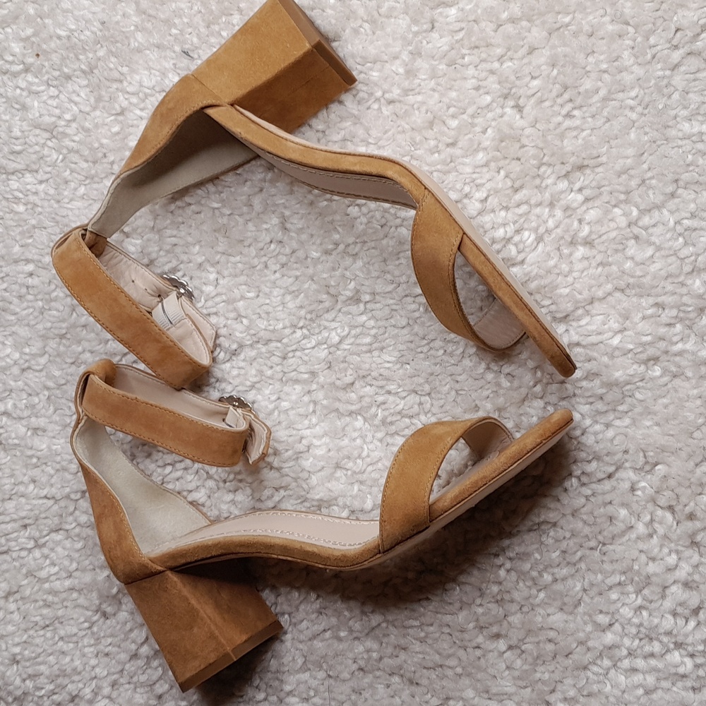 Maje Farria Suede Block Heels In Camel Size 40 - image 6